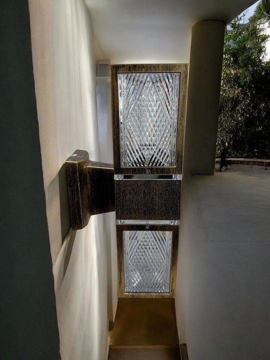 Epiplo-Fos Wall-Mounted Outdoor Lighting E27 Double Beam 9x9x34cm