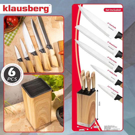 Klausberg Set Knives with Base Made of Stainless Steel 6 Pieces