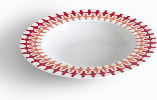 Ionia Illusion Soup Plate Porcelain Red 23cm