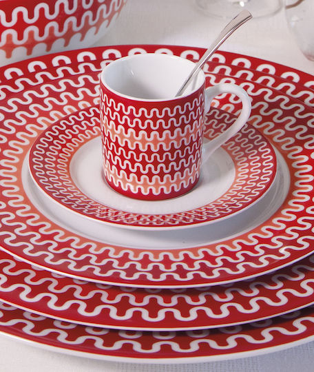 Ionia Illusion Servierplatte aus Porzellan Rote 28,5cm