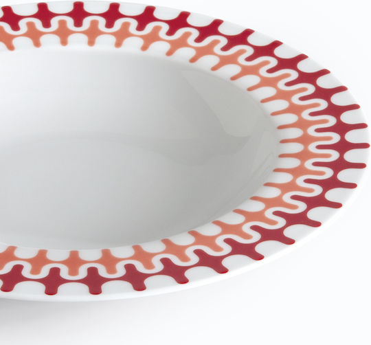 Ionia Illusion Soup Plate Porcelain Red 23cm
