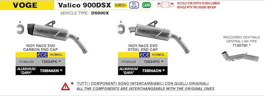 Arrow Свързващ Елемент Inox Voge Valico 900dsx '25-'26 71807mi.inox