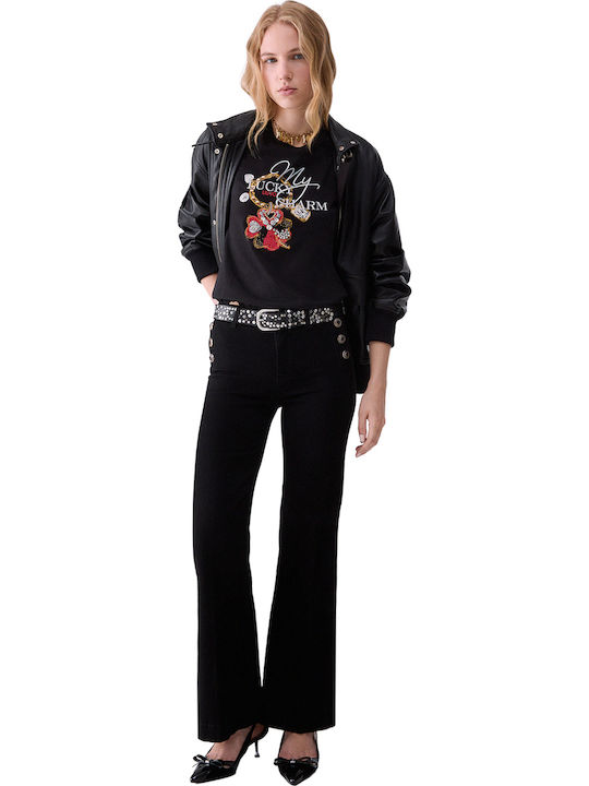 Women's Blouse Floral Black