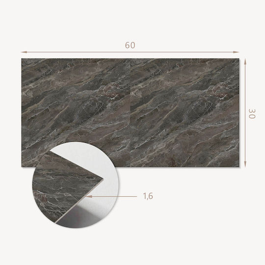 Set Of Vinyl Tiles Kitchen Pattern Natural Stone 6x60x30 Cm