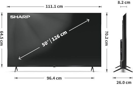 Sharp Smart Τηλεόραση 50" 4K UHD QLED 50HP5265E HDR (2025)