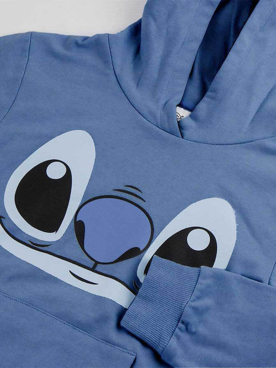 Παιδικό Φούτερ με Κουκούλα και Τσέπες Blue Stitch