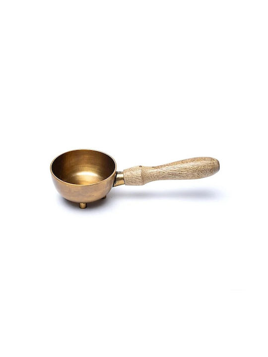 Metal Incense Burner Cone Lid Wooden Handle