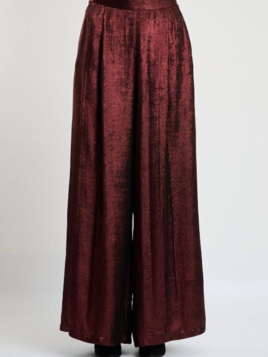 Damenhose mit Gummiband Burgundisch
