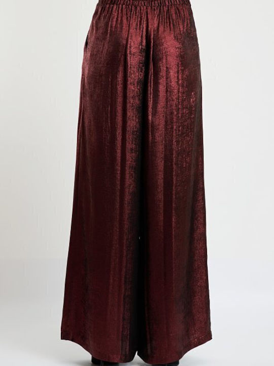 Damenhose mit Gummiband Burgundisch