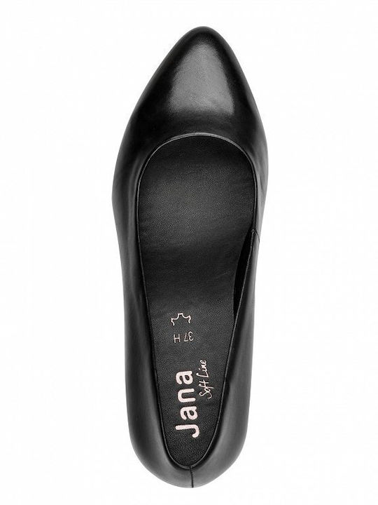 Leather Heels with Medium Heel Black