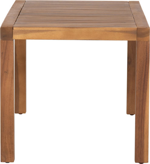 Wooden Auxiliary Table for Small Outdoor Spaces Bler Natural 44x44x40cm