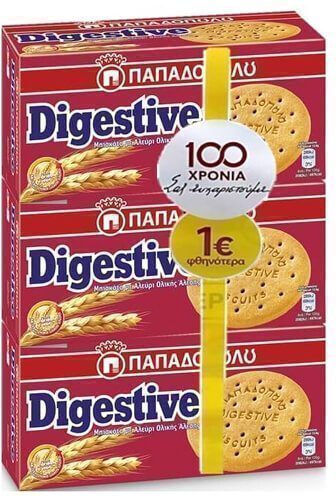 Papadopoulou Biscuiți Μπισκότα Digestive 3buc 250gr
