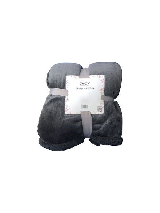 Chios Hellas 35073 Одеяло Sherpa Двойно 200x220см Сиво