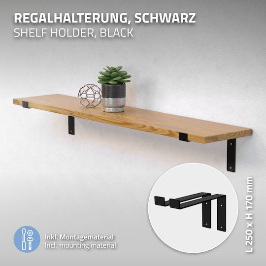 ML-Design Тежкотоварен Metallic Corner Shelf Blue 250x40mm 2pcs 490008788