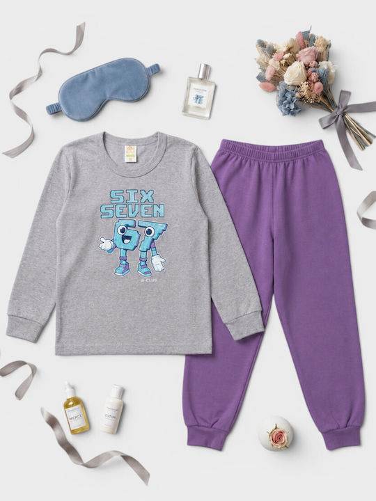 Nina Club Kids Winter Pyjamas Grey/Lilac Nina Club Kids Winter Pyjamas Grey/Lilac