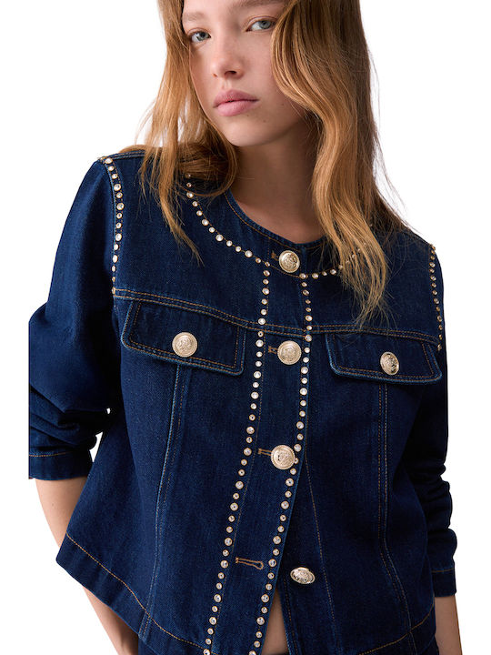 Damen Jean Jacke Blau