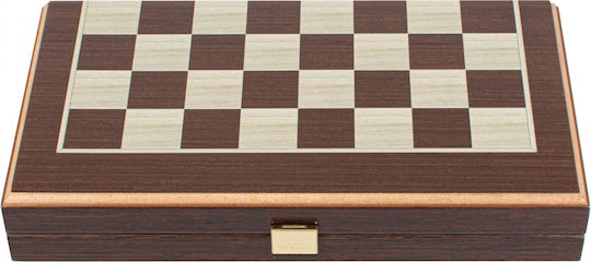 Manopoulos Wooden Checkers & Dice Set for Backgammon Handmade 17cm