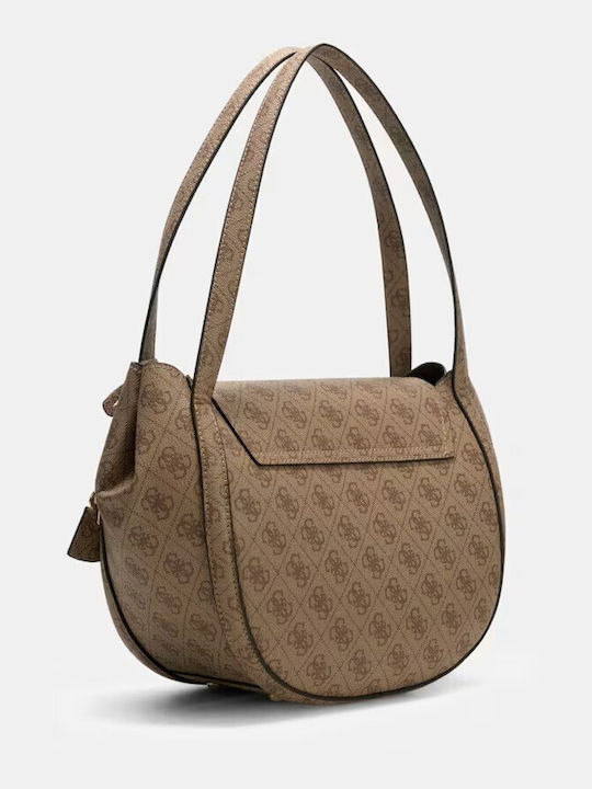 Damen Handtaschen Flap Tasche Beiges Latte Logo