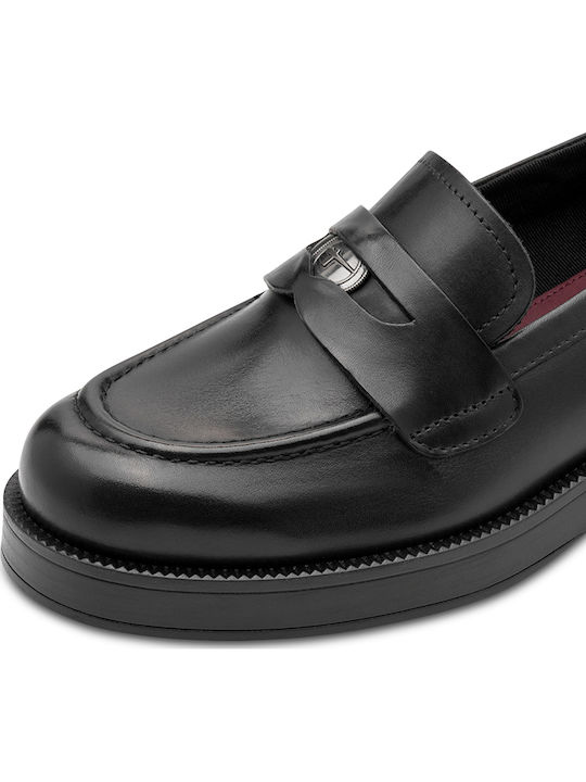 Damen Mokassins aus Leder in Schwarz Farbe