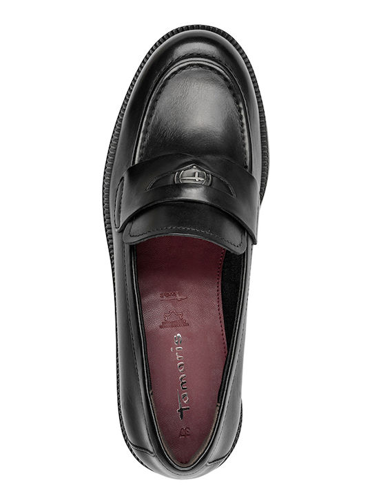 Damen Mokassins aus Leder in Schwarz Farbe