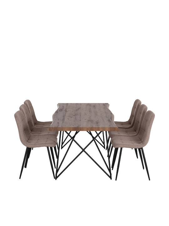 Esszimmermöbel-Set mit 6 Stücken 180x90cm