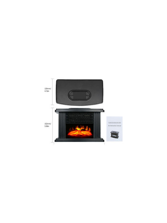 Επιτοίχιο Ηλεκτρικό Τζάκι 1000W 22x12cm Μαύρο