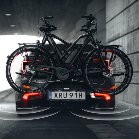 Thule Suport pentru 3 biciclete cu senzori de parcare Thule Epos Parksecure 9803100 montare pe cârlig de remorcare 13 pini negru