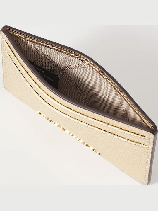 Michael Leather Women's Card Wallet Gold