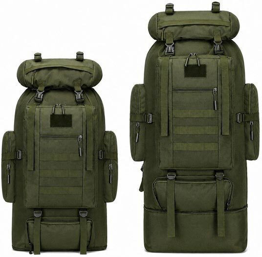 Military Backpack from Polyester Green 100lt