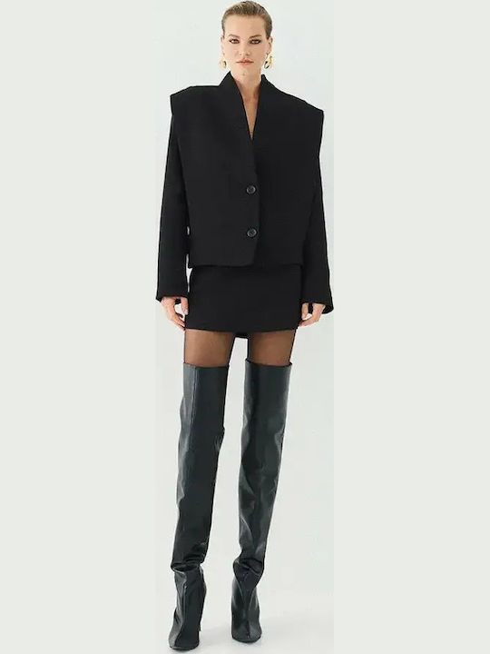 Access Kurzes Damen Blazer Schwarz