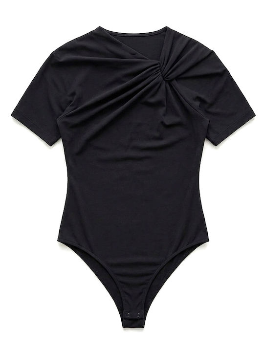 Access Damen-Bodysuit Mit Stretch Kurzarm Damen-Bodysuit Schwarz