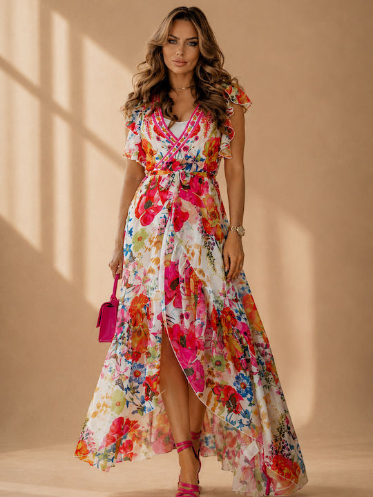 Boho Chic Αέρινο Κρουαζέ Φόρεμα Elisabeta White