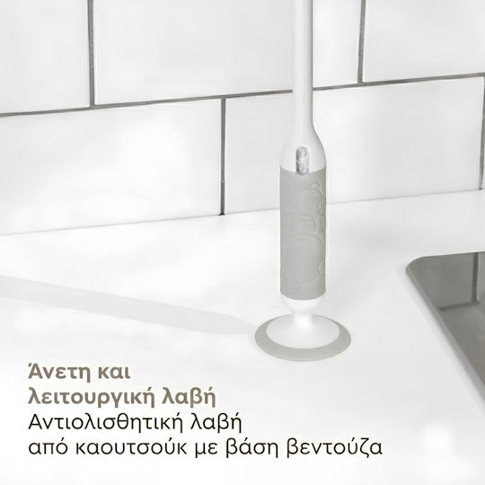 Ubbi Cleaning Brush for Baby Bottles Grey