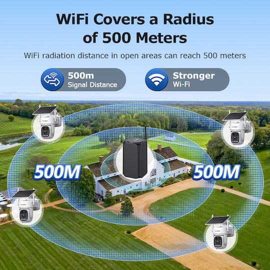 Sectec Sistem de Supraveghere 12 Camere Wireless IP 3MP cu Hub de Control