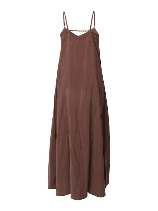 Sommer Maxi Damenkleid Braun