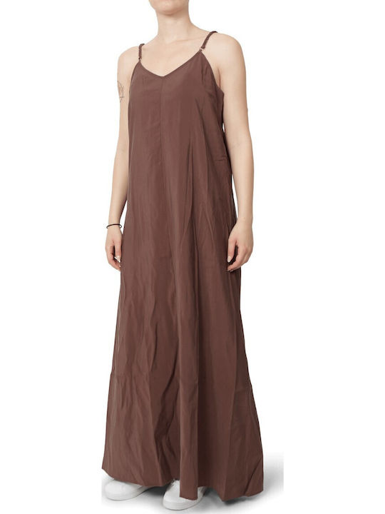 Sommer Maxi Damenkleid Braun