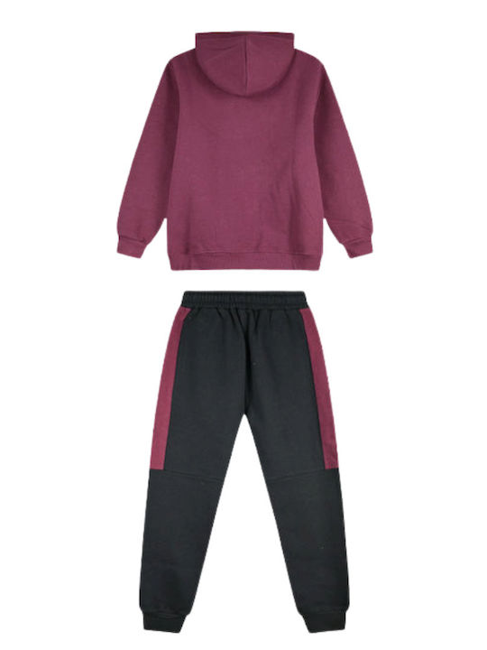 Energiers Kids Sweatpants Set Burgundy 2 Pieces