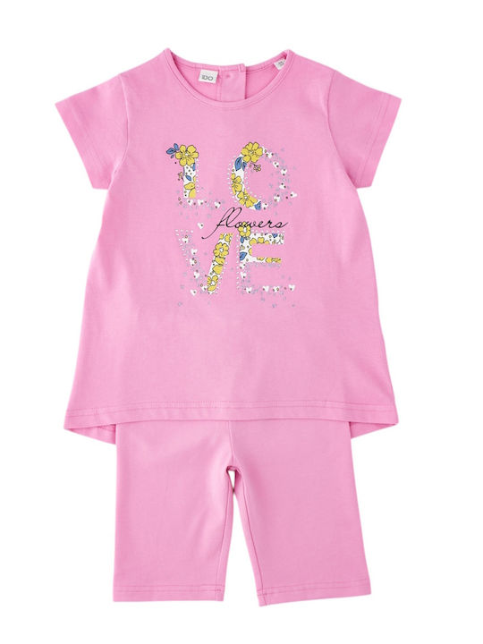 Kids Clothing Set with Leggings Summer 2 Pieces Pink 4.G555 G1-2415