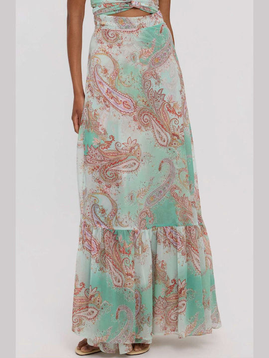 Maxi Damenrock Umschlag Mint Paisley