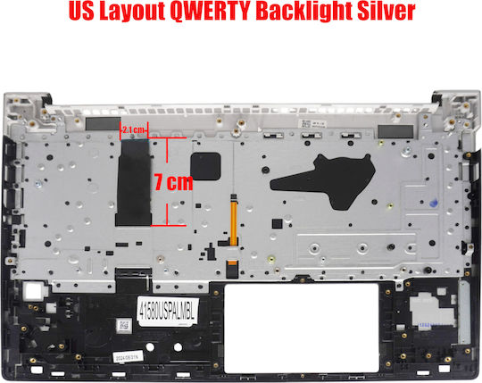 Лаптоп Клавиатура Keyboard Palmrest Hp Elitebook 650 G10 655 G10 817a2ea 85b30ea 8q6q2pa 9e991pt 876p0pa 9e990pt 93d72uc N45680-001 N45679-001 Us Задно Осветяване Сребрист Код 41580uspalmbl