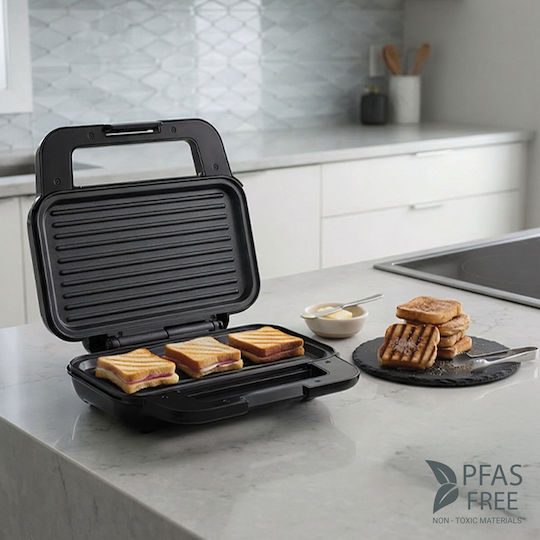 Rohnson Sandwich Maker for 2 Toasts 900W Black