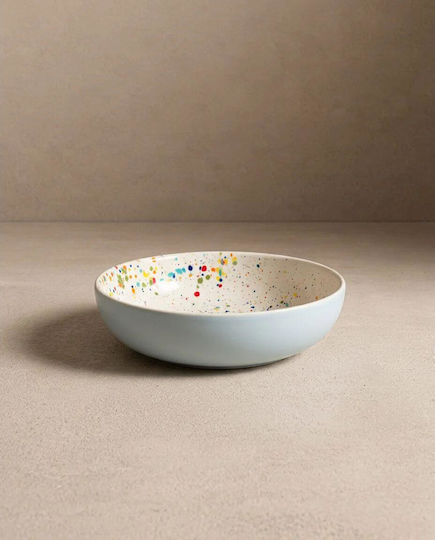 Egg Back Home Breeze Party In Pasta Ceramic Blue Pasta Plate Diameter 21cm 4 Pieces