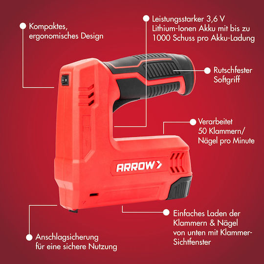 Arrow Battery Staple Gun for Staples
