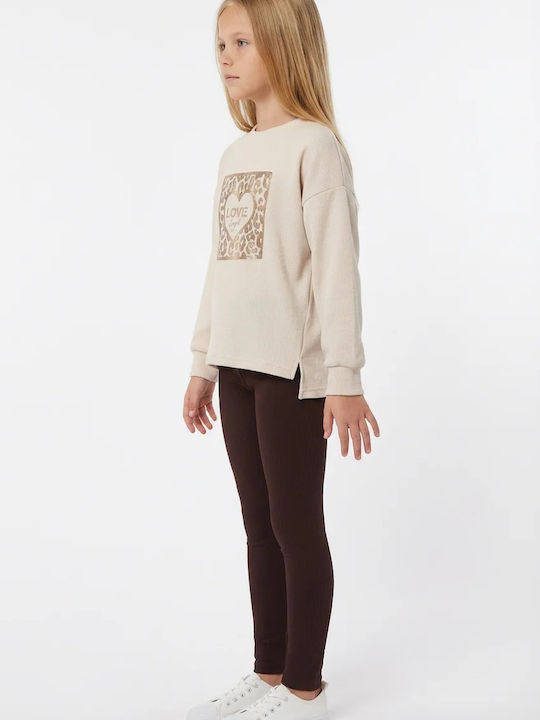 Kids Clothing Set with Leggings Winter 2 Pieces Beige