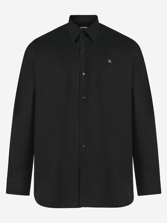 Short Sleeve Denim Shirt in Regular Fit Black