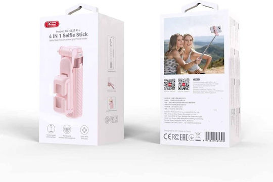 XO Ss29 Selfie Stick with Bluetooth Pink