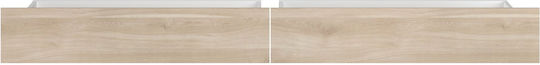 Polihome Bettkasten Hölzernes Beige 2 Stücke