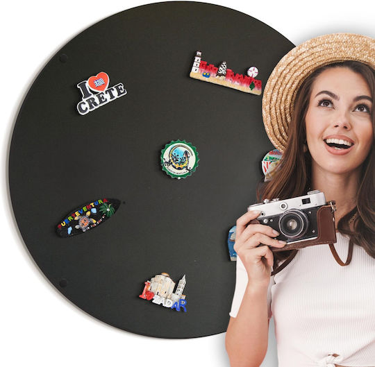 Magnetic Board Magnets Round Black Matte 50 Cm