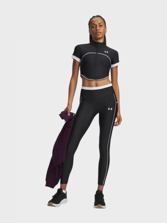 Training Damen Lang Leggings Formendefinition Hohe Taille Push-up Schwarz