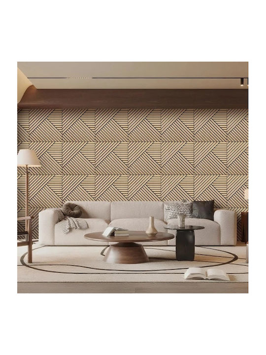 Panouri Decorative 3D De Perete Din MDF Autoadezive / Cu Adeziv Negru 60x60x1cm